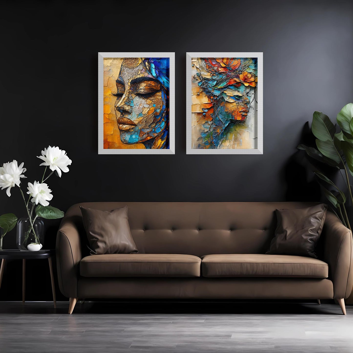 Abstract Painting - Woman | Wall Art – Set of 2 Digital Downloads | Modern Feminine Art Prints, High-Res JPGs in Standard Portrait Sizes