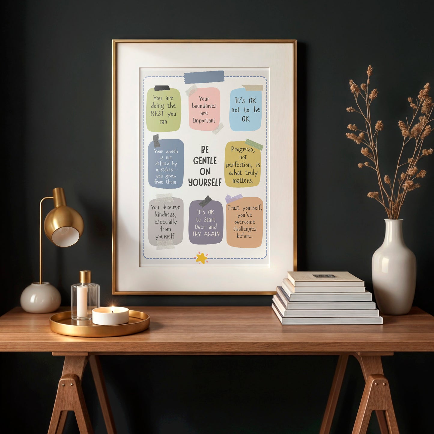 Self Reminders Wall Art Digital Download | Motivational Quote Print | Mindset & Growth Printable Poster | High-Res JPG for Home and Office
