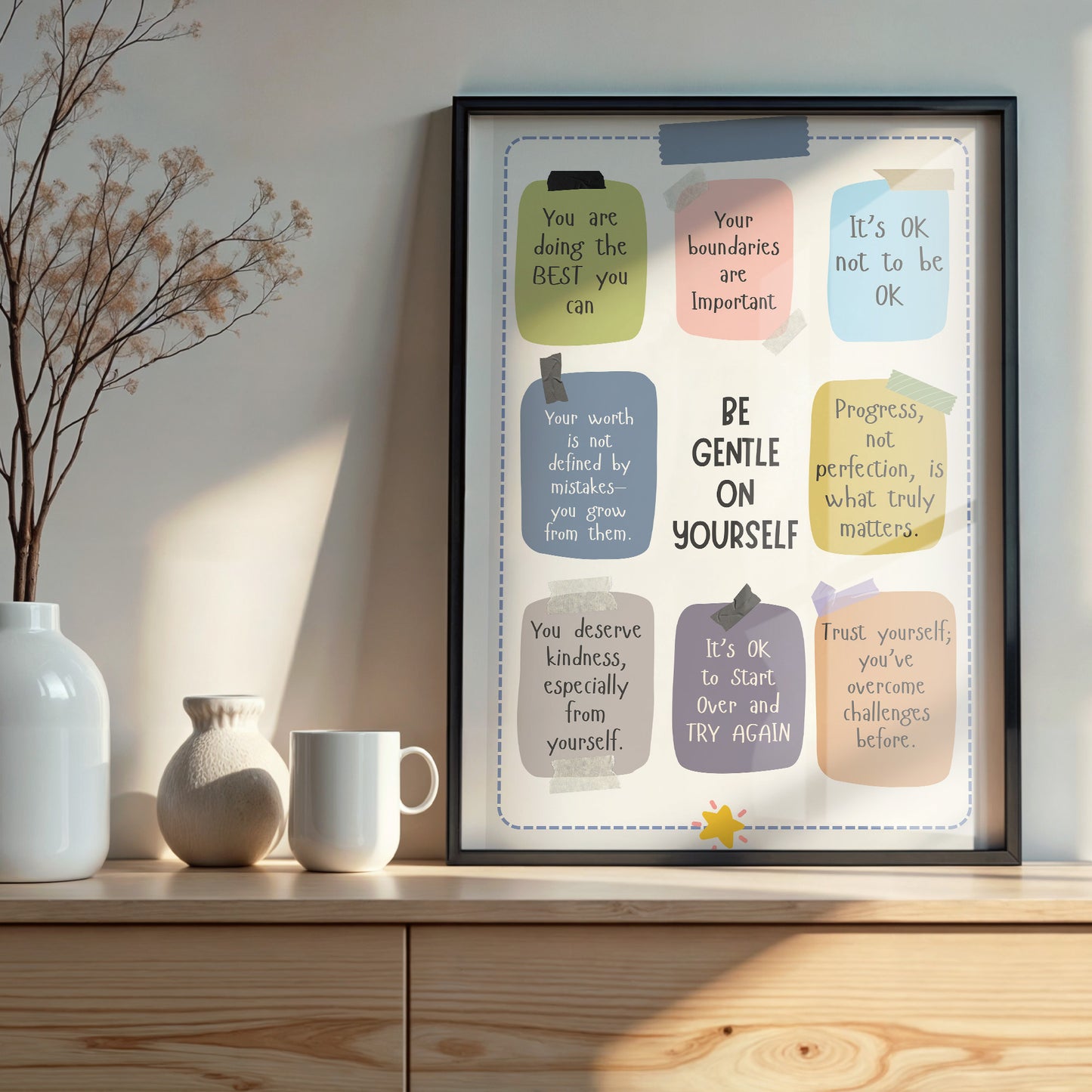 Self Reminders Wall Art Digital Download | Motivational Quote Print | Mindset & Growth Printable Poster | High-Res JPG for Home and Office
