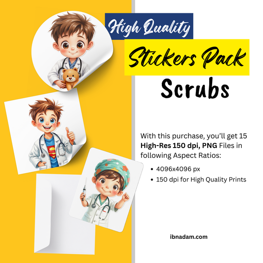 25 PNG Stickers | Cute Medical Clipart Digital Download | Whitecoat Kids Stickers for Crafts, Mugs, Tumblers, Phone Case, Wrapping