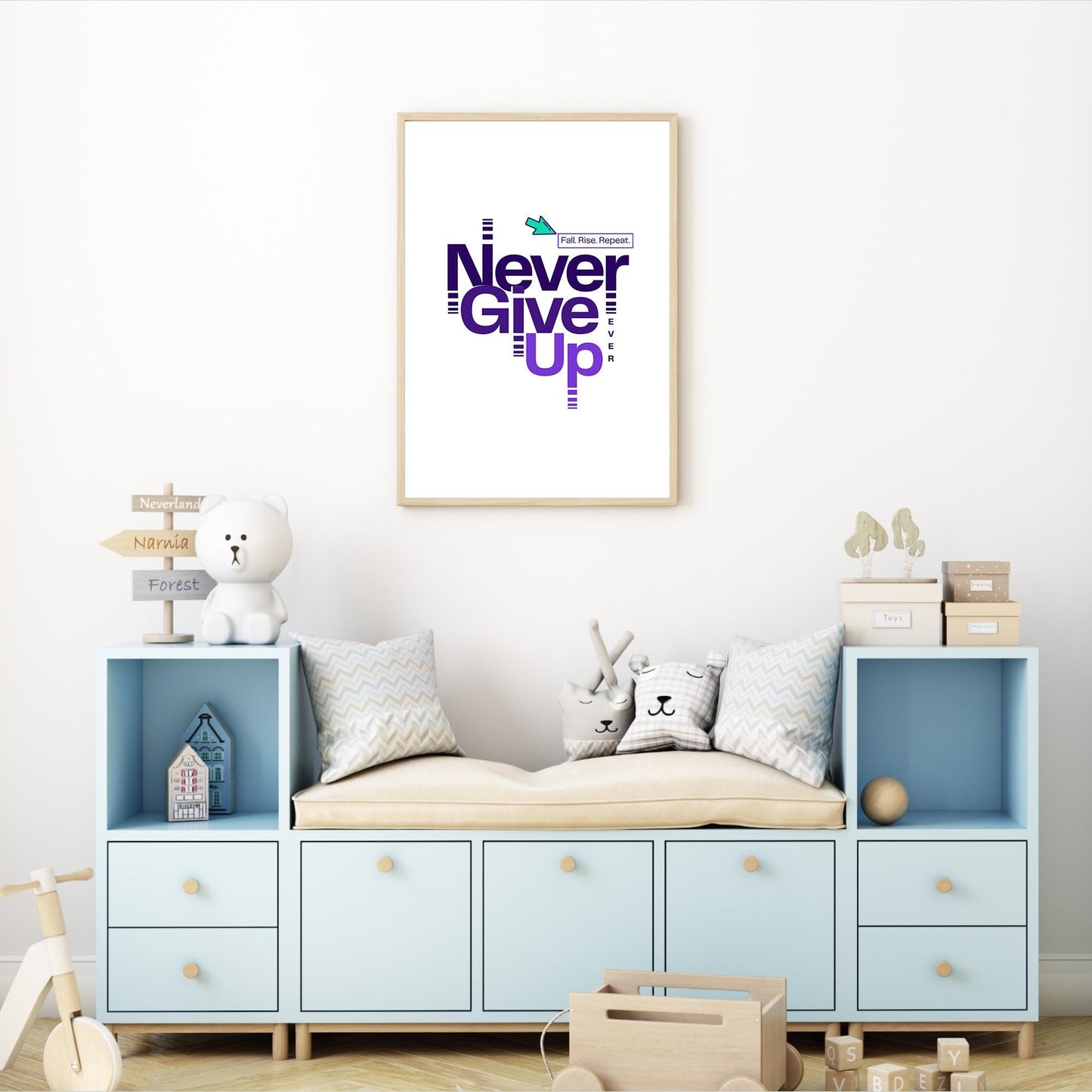 Never Give Up - Motivational Quote for Frames, Mugs and Anything to Give you Reminder DAILY | Digital Download | 275 DPI