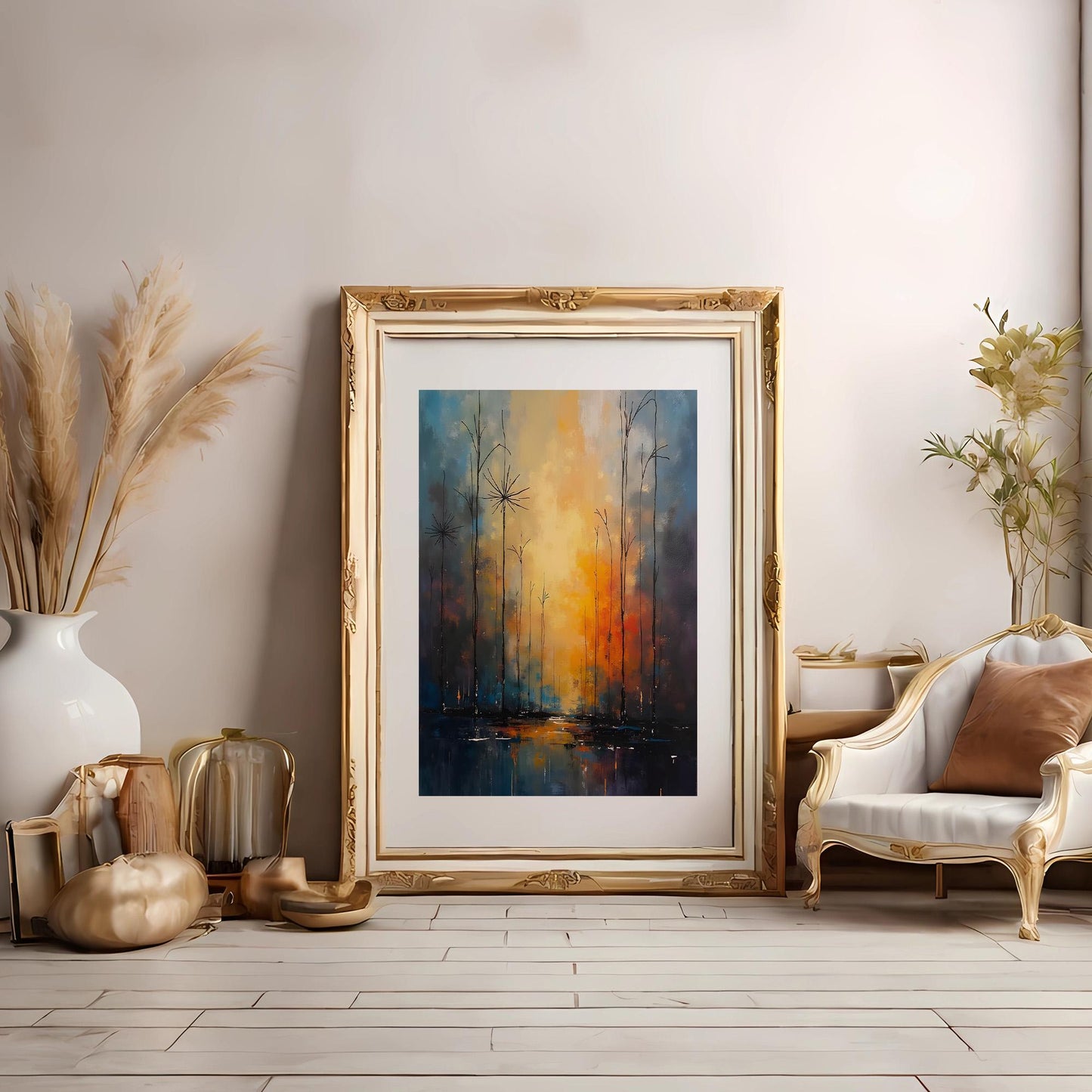 Abstract Scenery Oil Painting – Digital Wall Art Download, High-Res Printable Artwork for Modern Home Decor