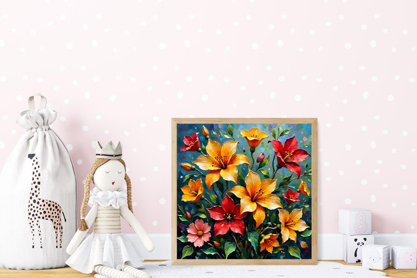 Art Nouveau Flower Prints – Digital Wall Art Set of 3, Elegant Floral Posters, High-Res Square Artwork