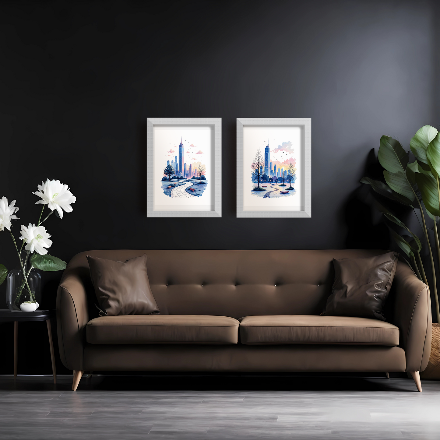 Minimalist City Wall Art Set | Digital Download Prints | Modern Urban Line Art | 4 Printable City Paintings for Home & Office