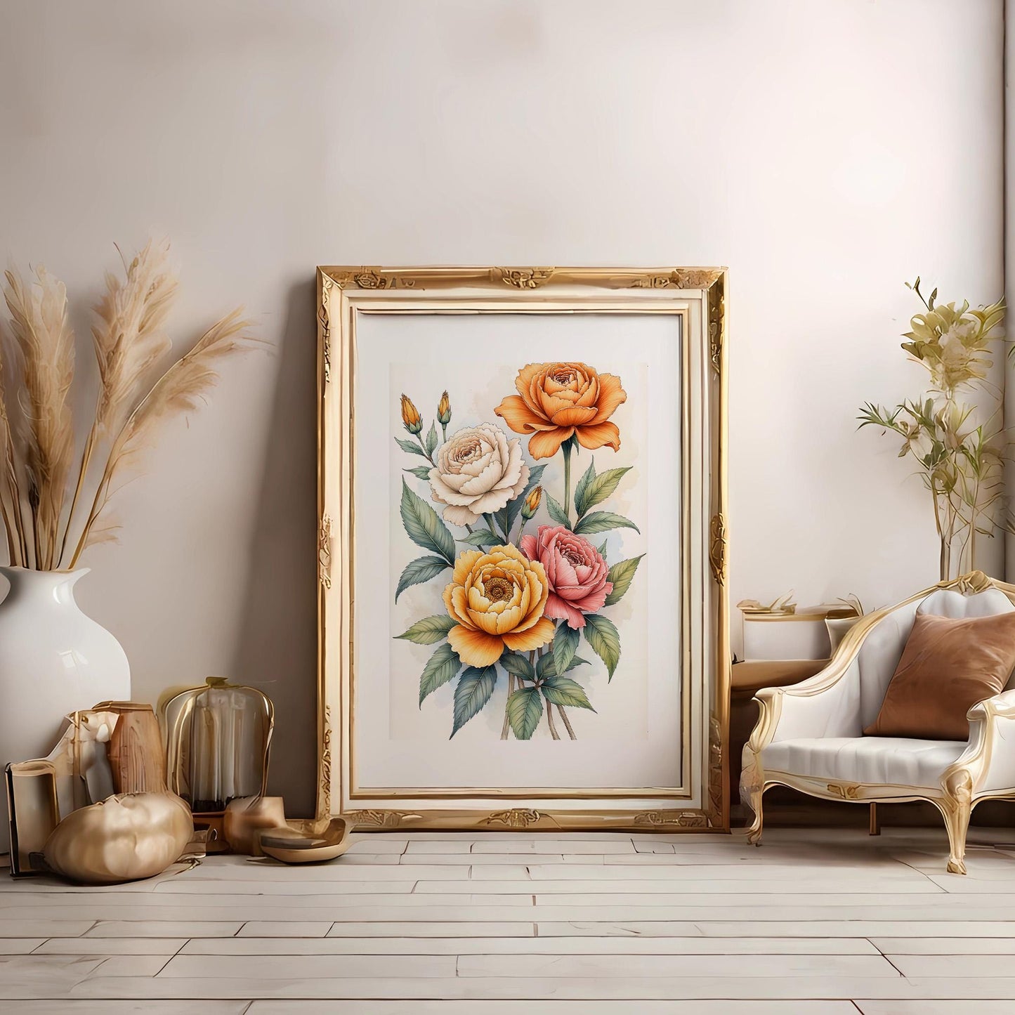 Flower Digital Art - Watercolor Painting (Digital Download)