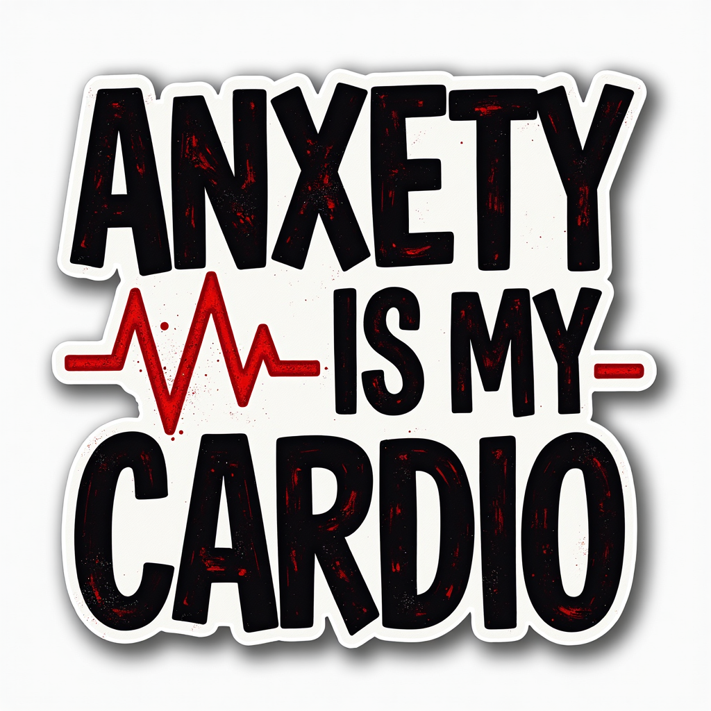 Anxious Overthinker Stickers Pack • 50+ PNGs • Transparent Background • Digital Art Download + Bonus 2026 Puppies Calendar