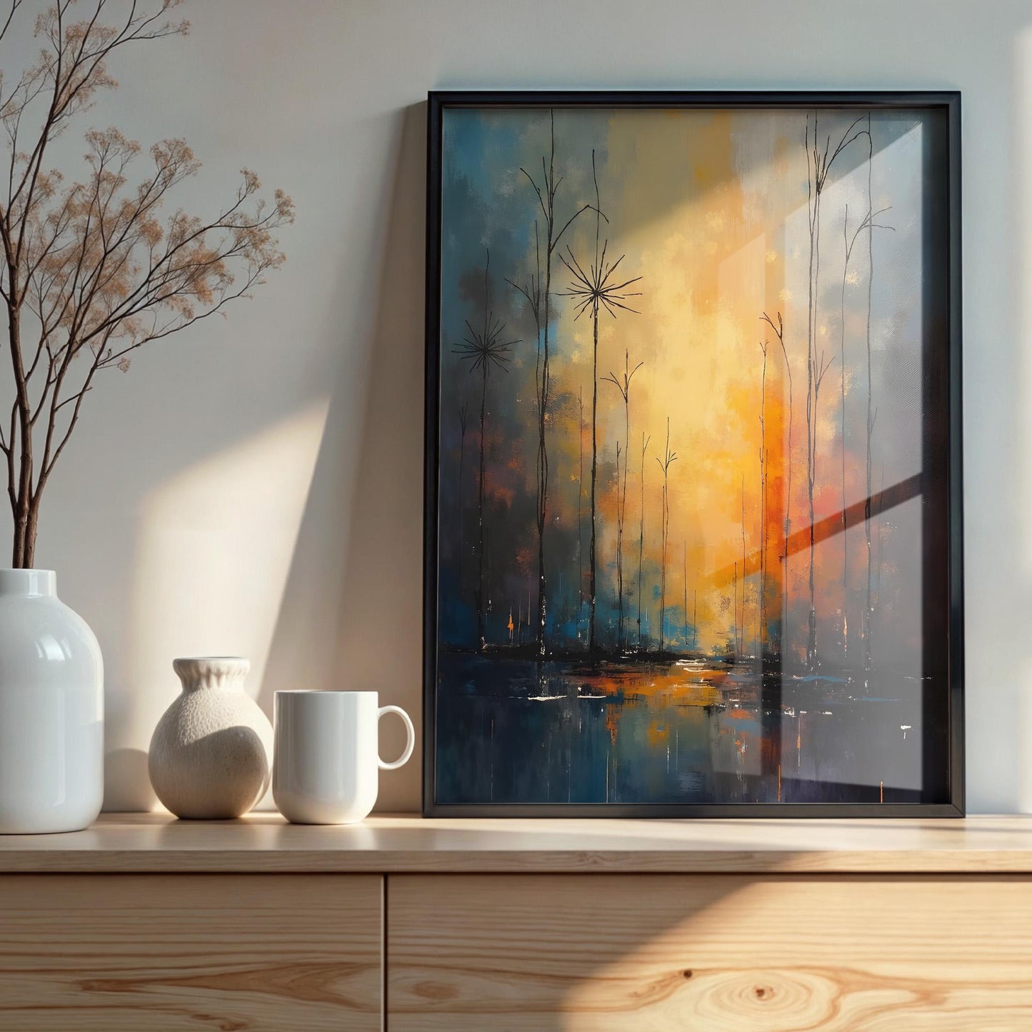 Abstract Scenery Oil Painting – Digital Wall Art Download, High-Res Printable Artwork for Modern Home Decor