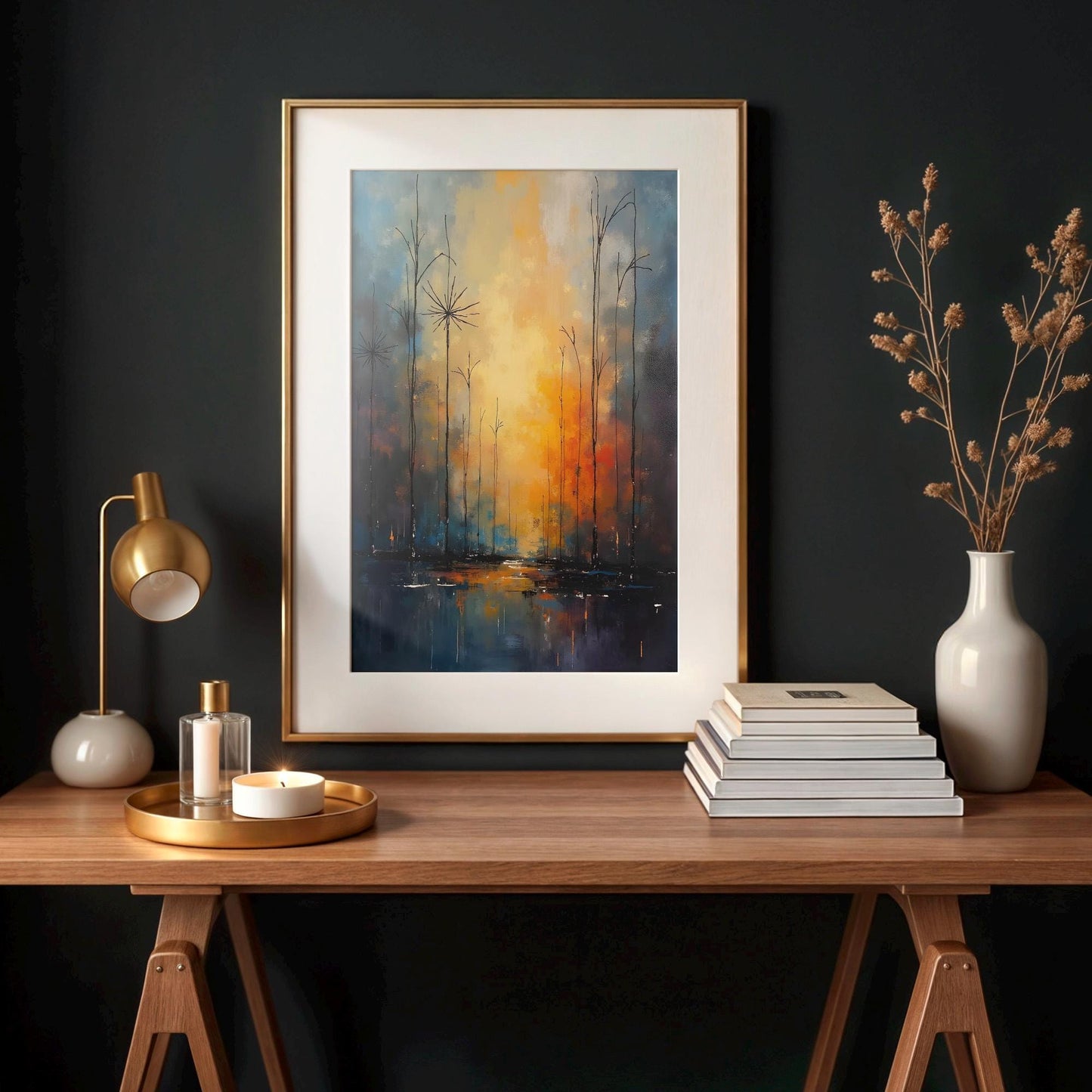 Abstract Scenery Oil Painting – Digital Wall Art Download, High-Res Printable Artwork for Modern Home Decor