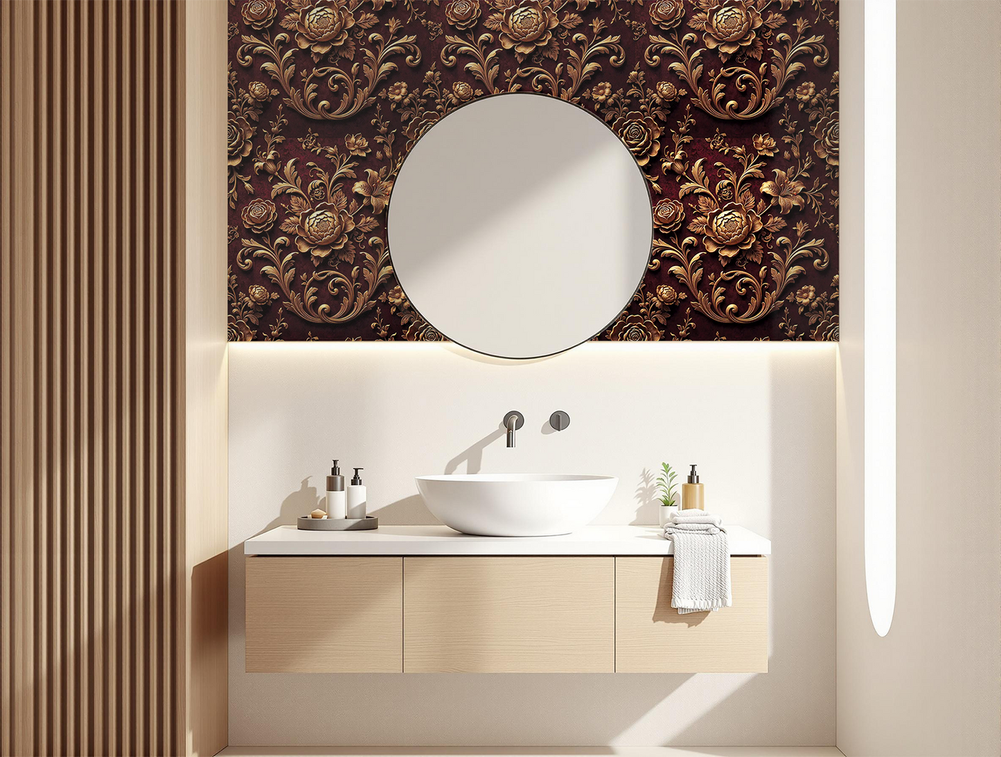 Golden Floral Seamless Pattern | Digital Download Tile Design | Printable Repeatable Art for Wallpaper, Fabric & Crafts