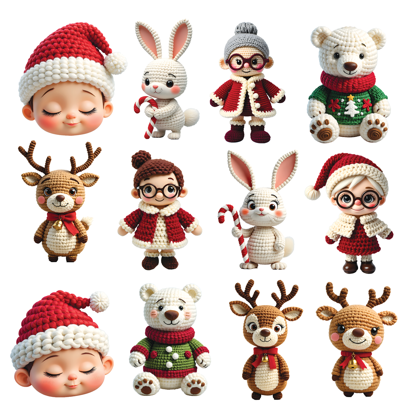 Crochet Stickers Seasons | High Quality 300dpi PNGs 1500x1500px (Digital Download)