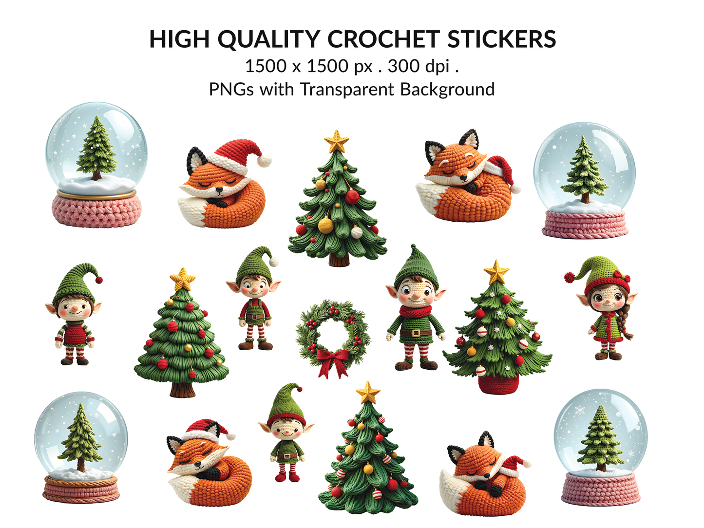 Crochet Stickers Seasons | High Quality 300dpi PNGs 1500x1500px (Digital Download) (Copy)