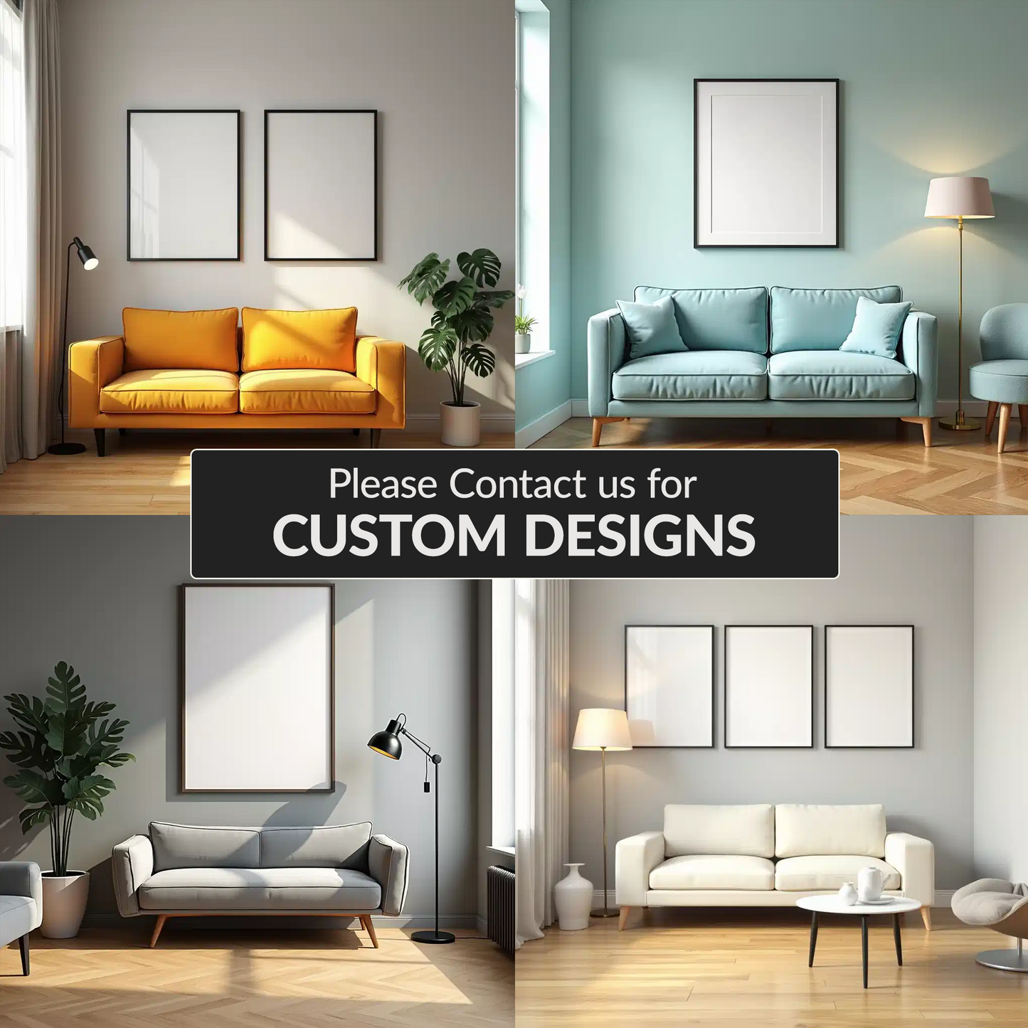 100+ Living Room for Wall Art Mockup Bundle | Empty Frame for PSD or Canva Mockups | Digital Download WEBP
