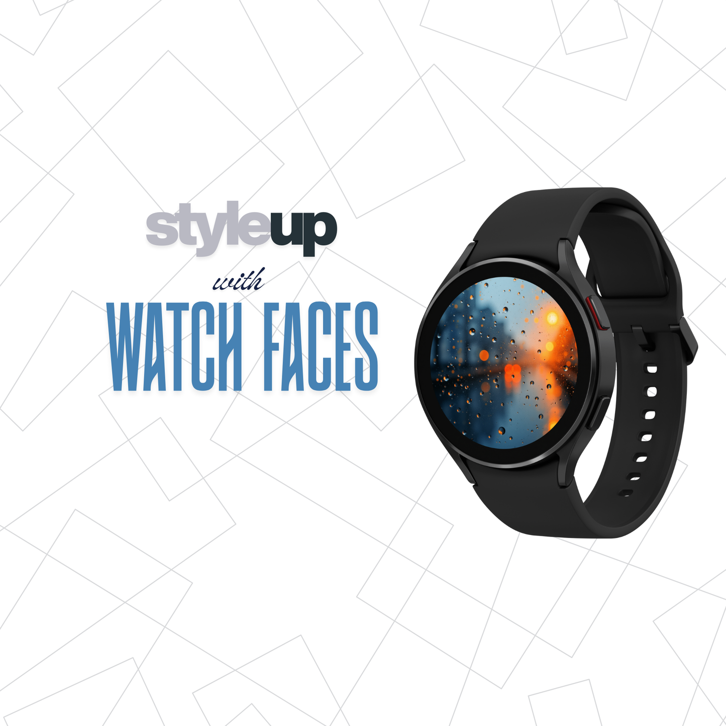 Watch Faces Digital Download | Raindrops on Window Backgrounds | Aesthetic Watch Wallpapers Pack