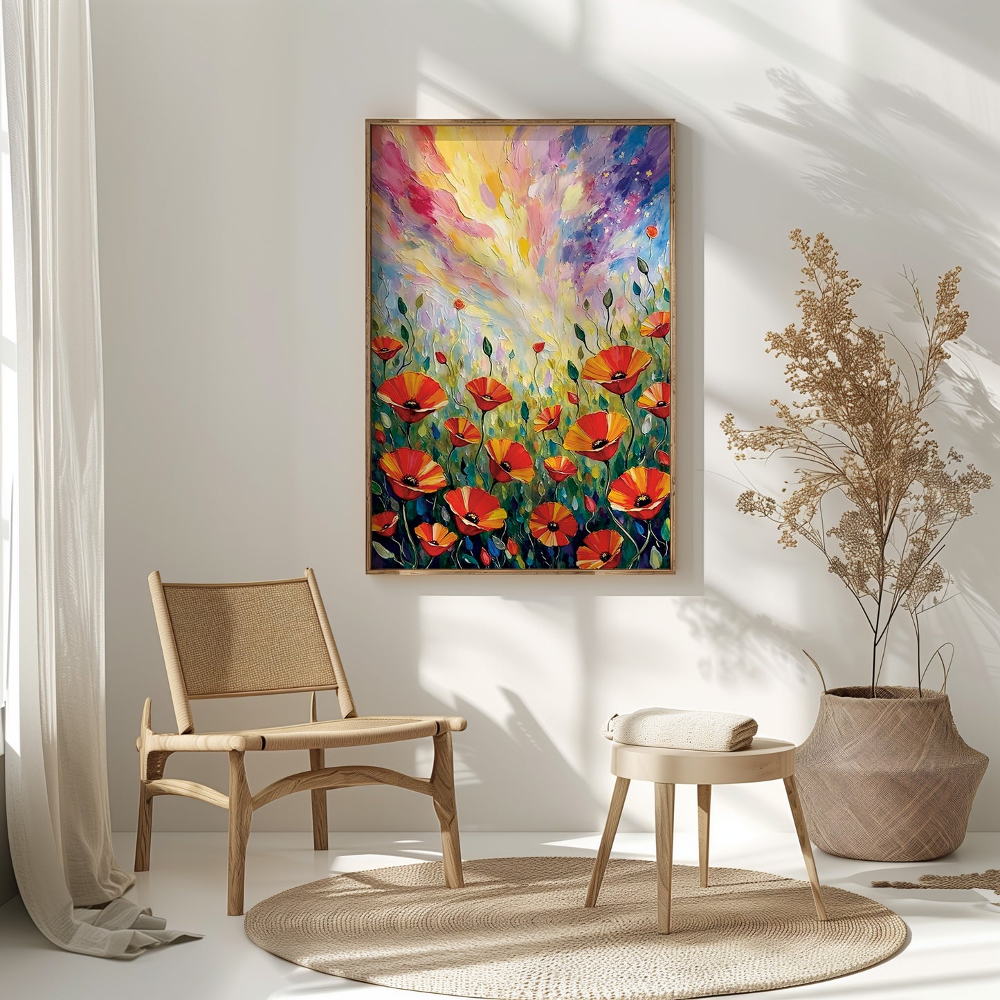 Bundle of 10 Wild Poppy Flower Oil Paintings | Digital Download Wall Art | Large 24x36 inch 300 DPI Prints for Living Room, Bedroom, Kitchen, Office Decor