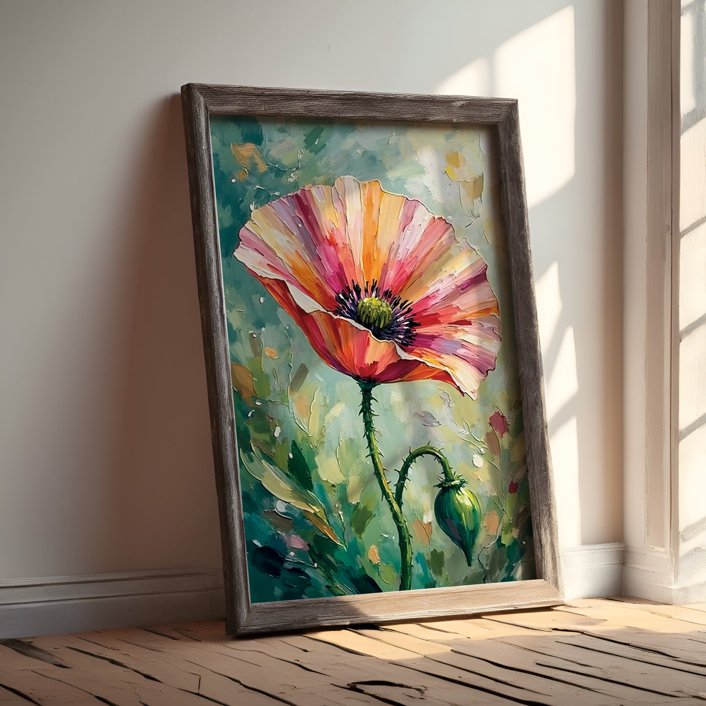 Bundle of 10 Wild Poppy Flower Oil Paintings | Digital Download Wall Art | Large 24x36 inch 300 DPI Prints for Living Room, Bedroom, Kitchen, Office Decor