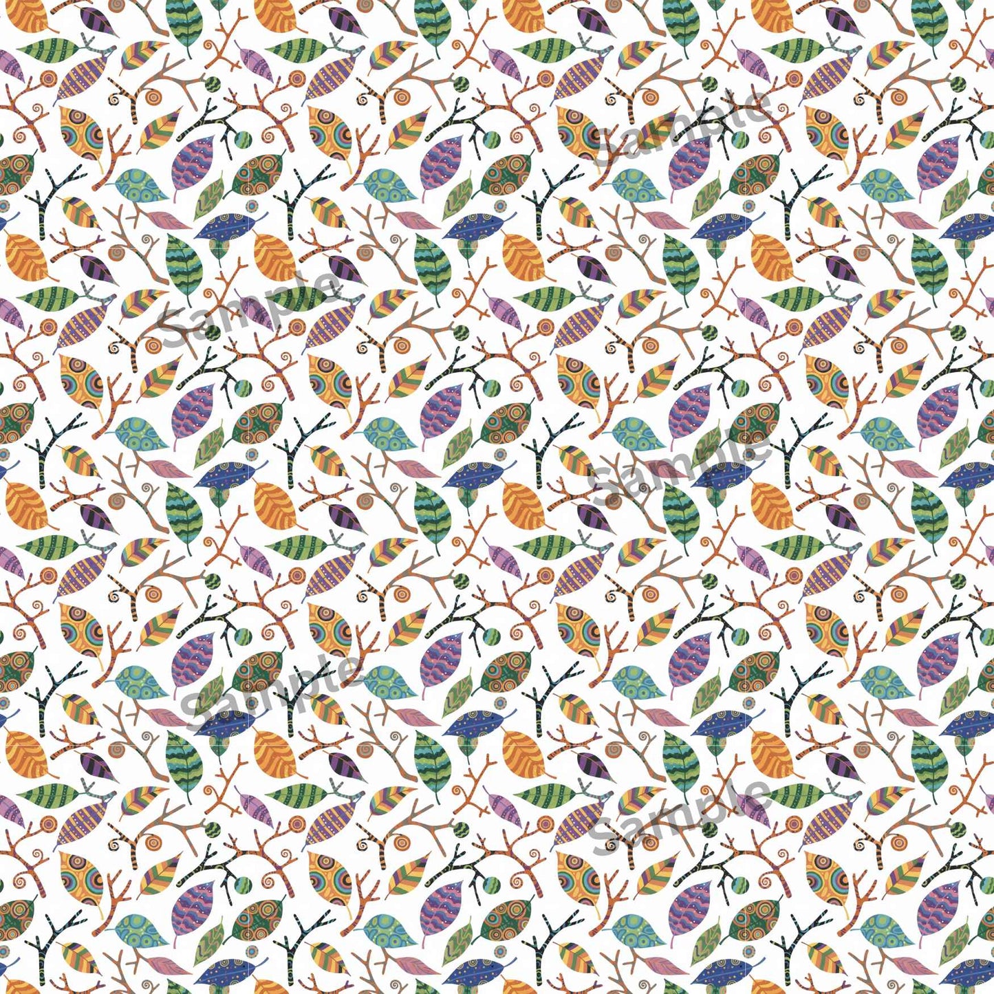 20 Seamless Leaf & Twig Patterns | Colorful Botanical Digital Download | Printable Designs for Wallpaper, Wrapping Paper, Mugs & Crafts
