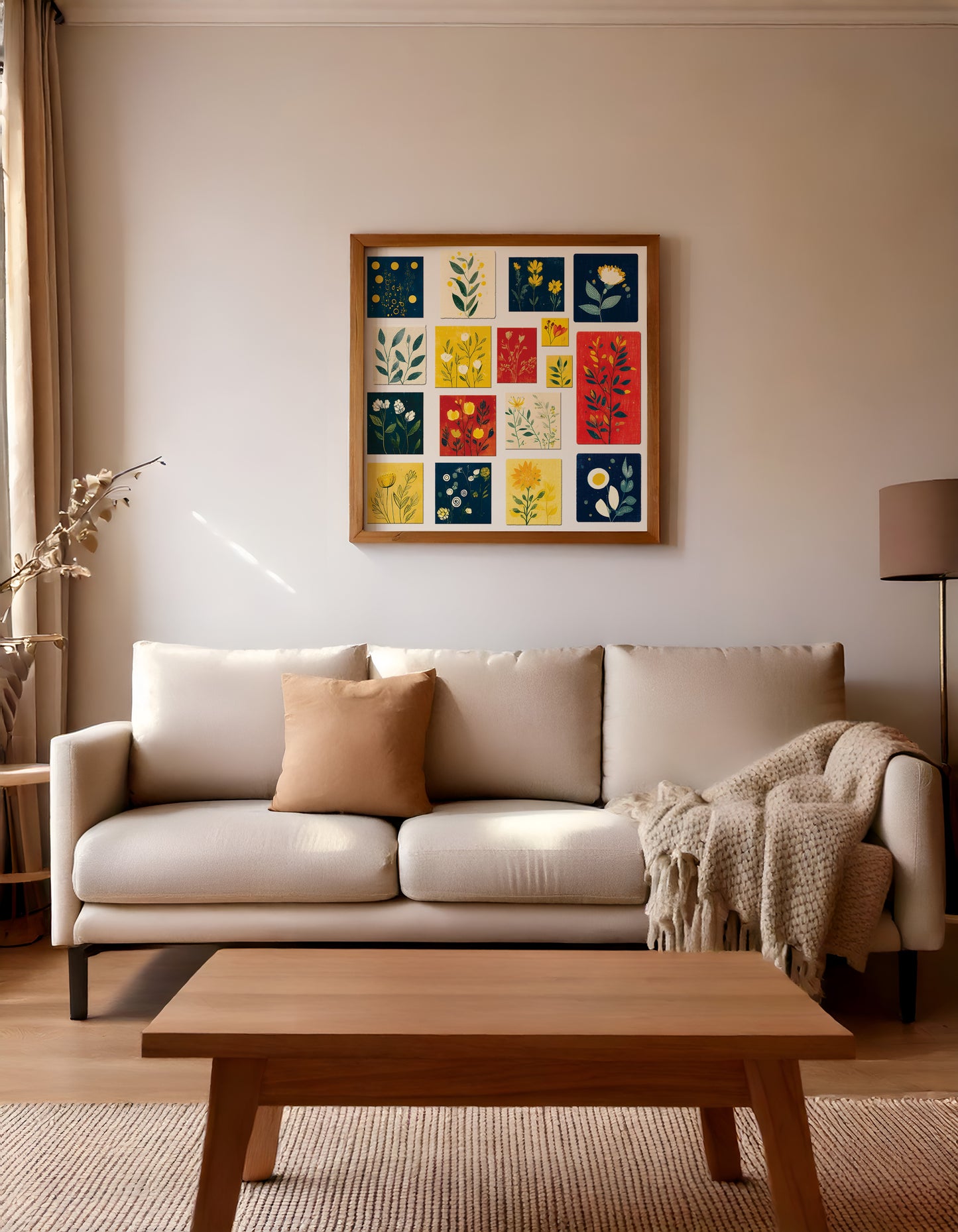 Flower Frame Wall Art & Seamless Pattern | Floral Digital Download | Printable Artwork for Home Decor & Crafts