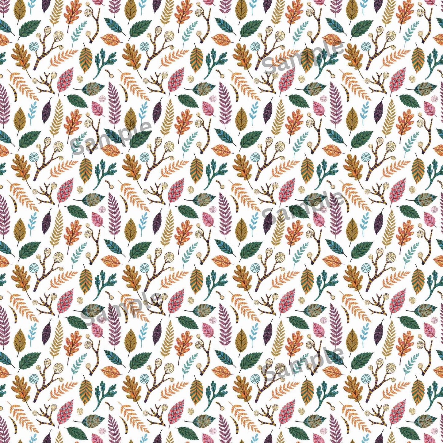 20 Seamless Leaf & Twig Patterns | Colorful Botanical Digital Download | Printable Designs for Wallpaper, Wrapping Paper, Mugs & Crafts