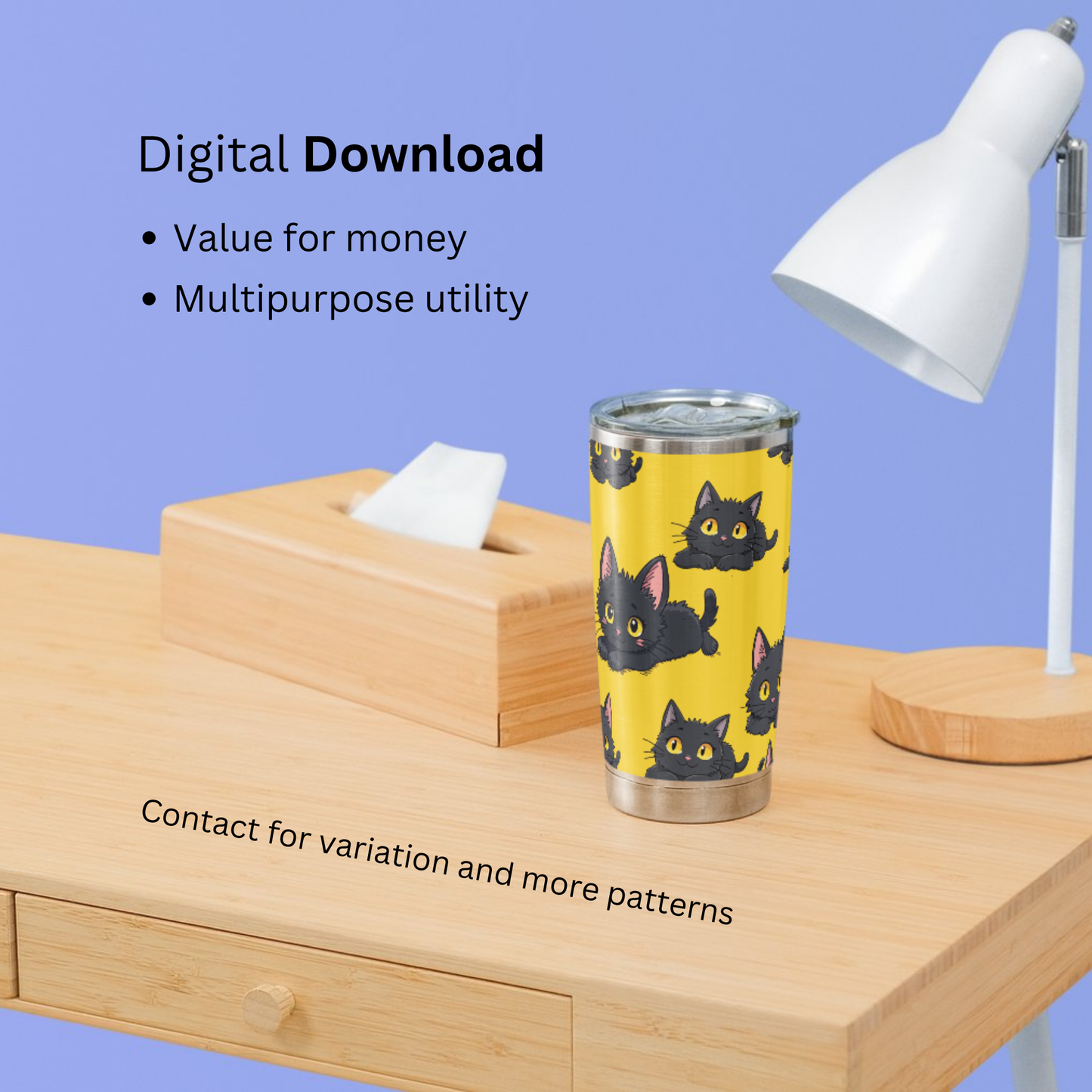 Seamless Black Cat Pattern | Cute Halloween Digital Paper | Scrapbooking, Crafting, Fabric & POD Download