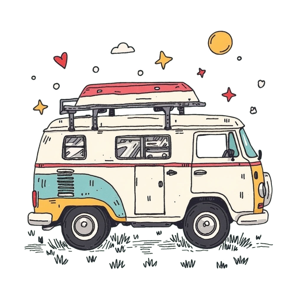 Doodle Campers Stickers Pack | 34 Digital Stickers | Suitable for Crafts, Mugs, Tumblers, Wrapping Paper