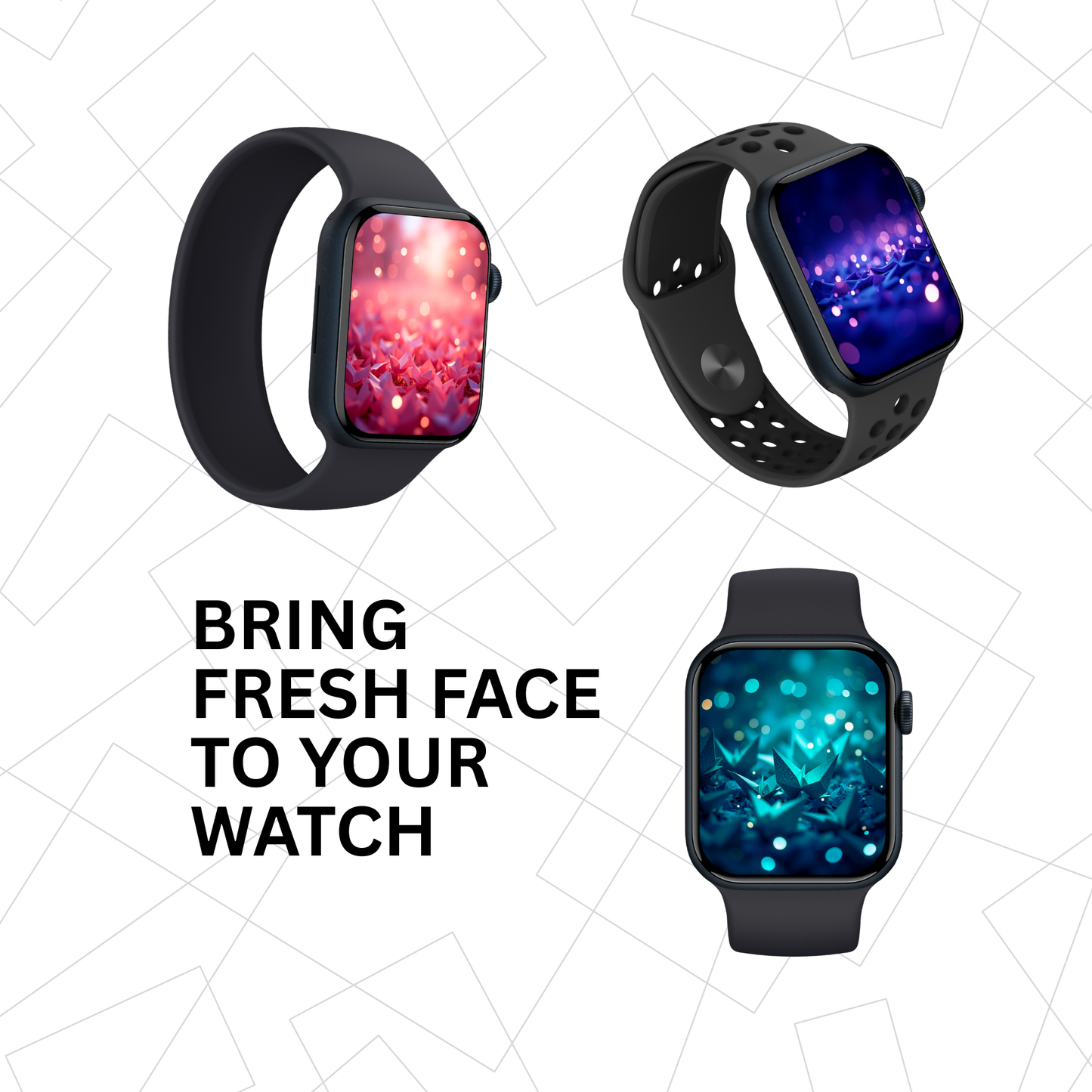 Smartwatch Wallpapers Digital | 16 Bokeh Backgrounds | Apple Watch & Android Watch Faces | Instant Download