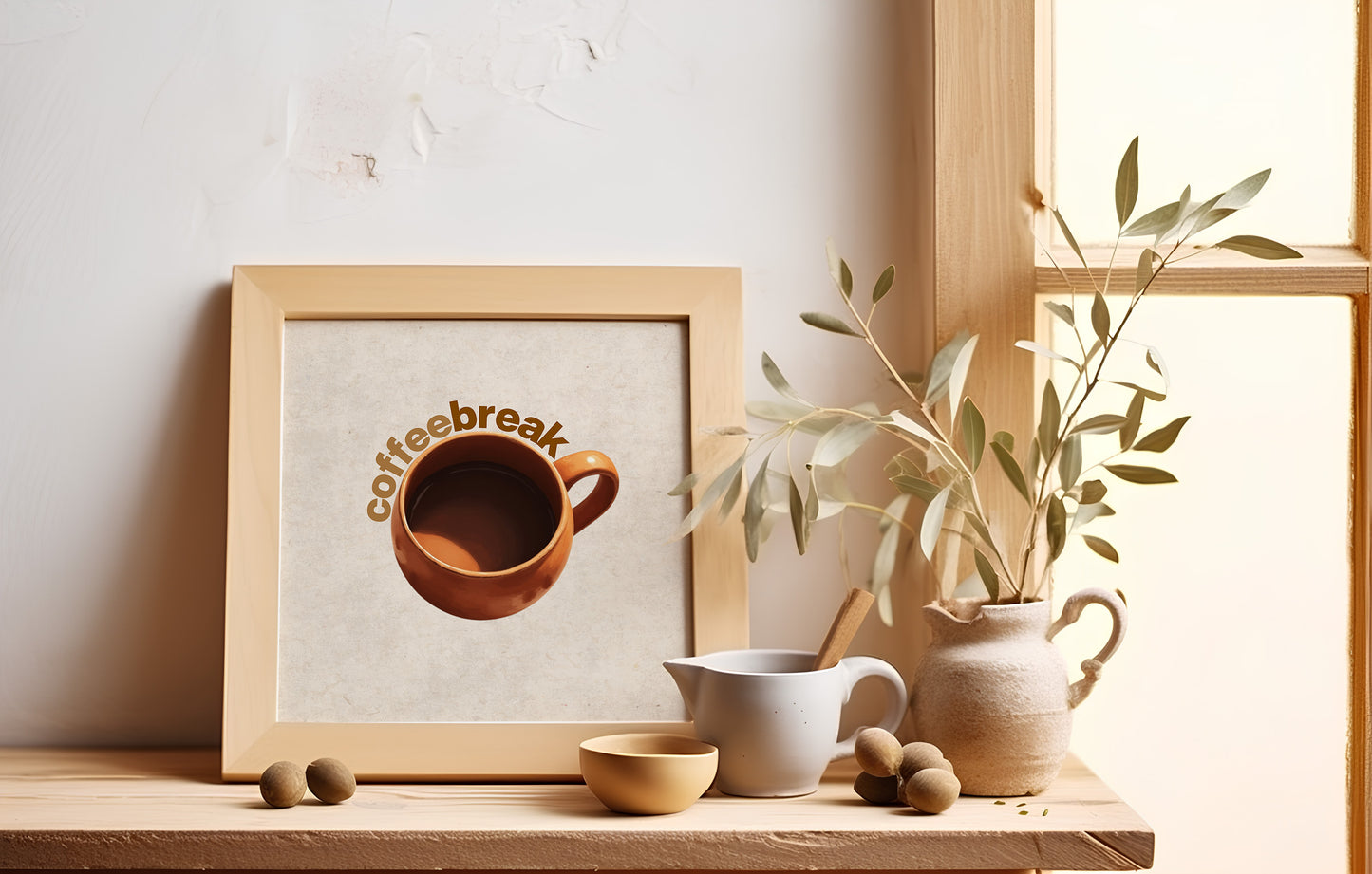Coffee Time Wall Art | Minimalist Wall Art | Instant Digital Download