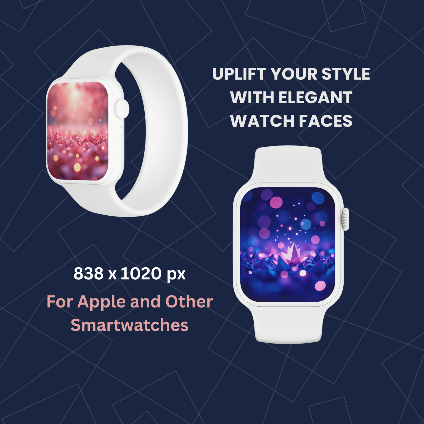 Smartwatch Wallpapers Digital | 16 Bokeh Backgrounds | Apple Watch & Android Watch Faces | Instant Download