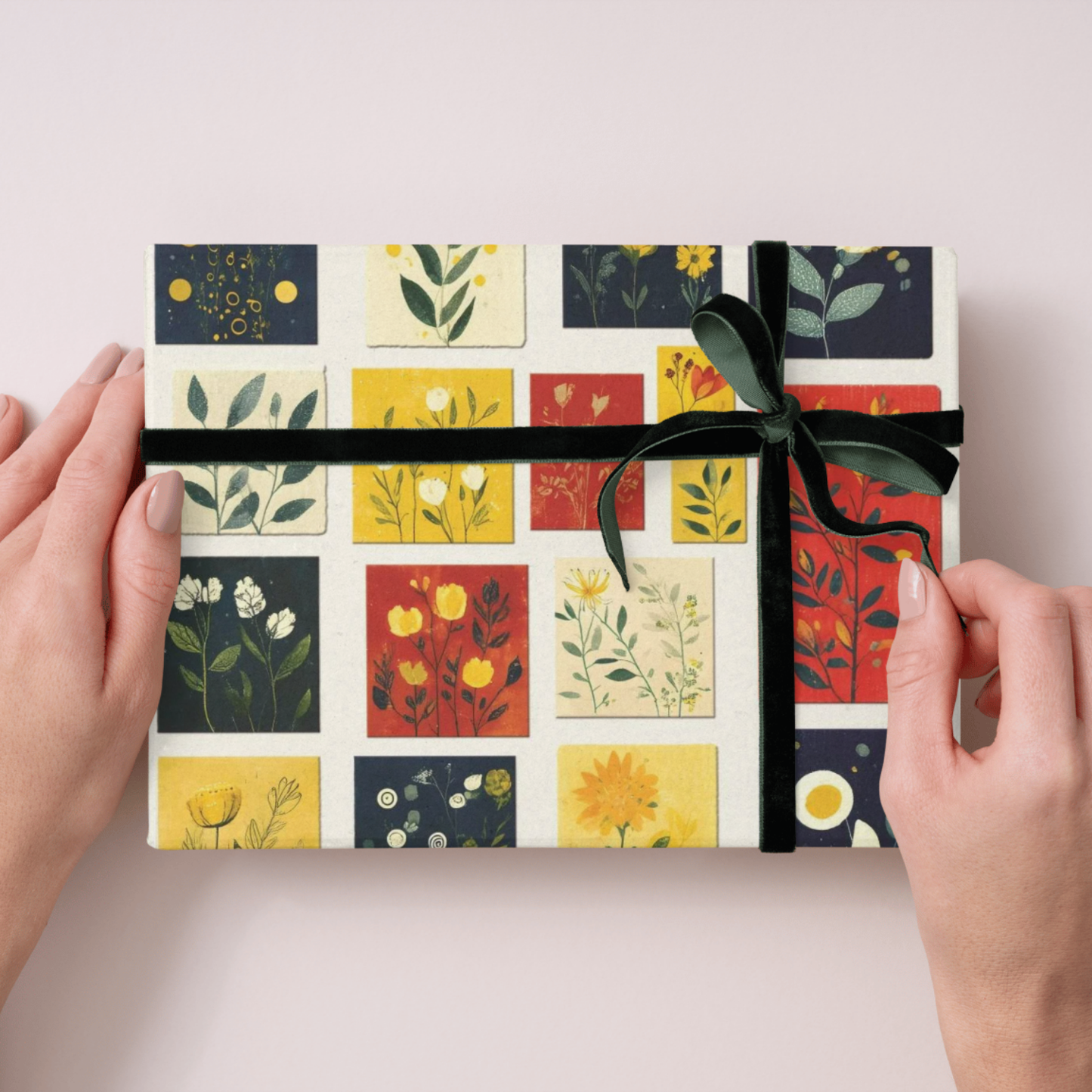 Flower Frame Wall Art & Seamless Pattern | Floral Digital Download | Printable Artwork for Home Decor & Crafts