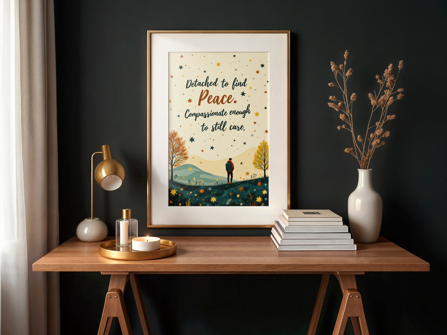 Self Care Quote Wall Art with FREE 2026 CALENDAR | Printable Reminder Art | Digital Download | Cozy Home Decor