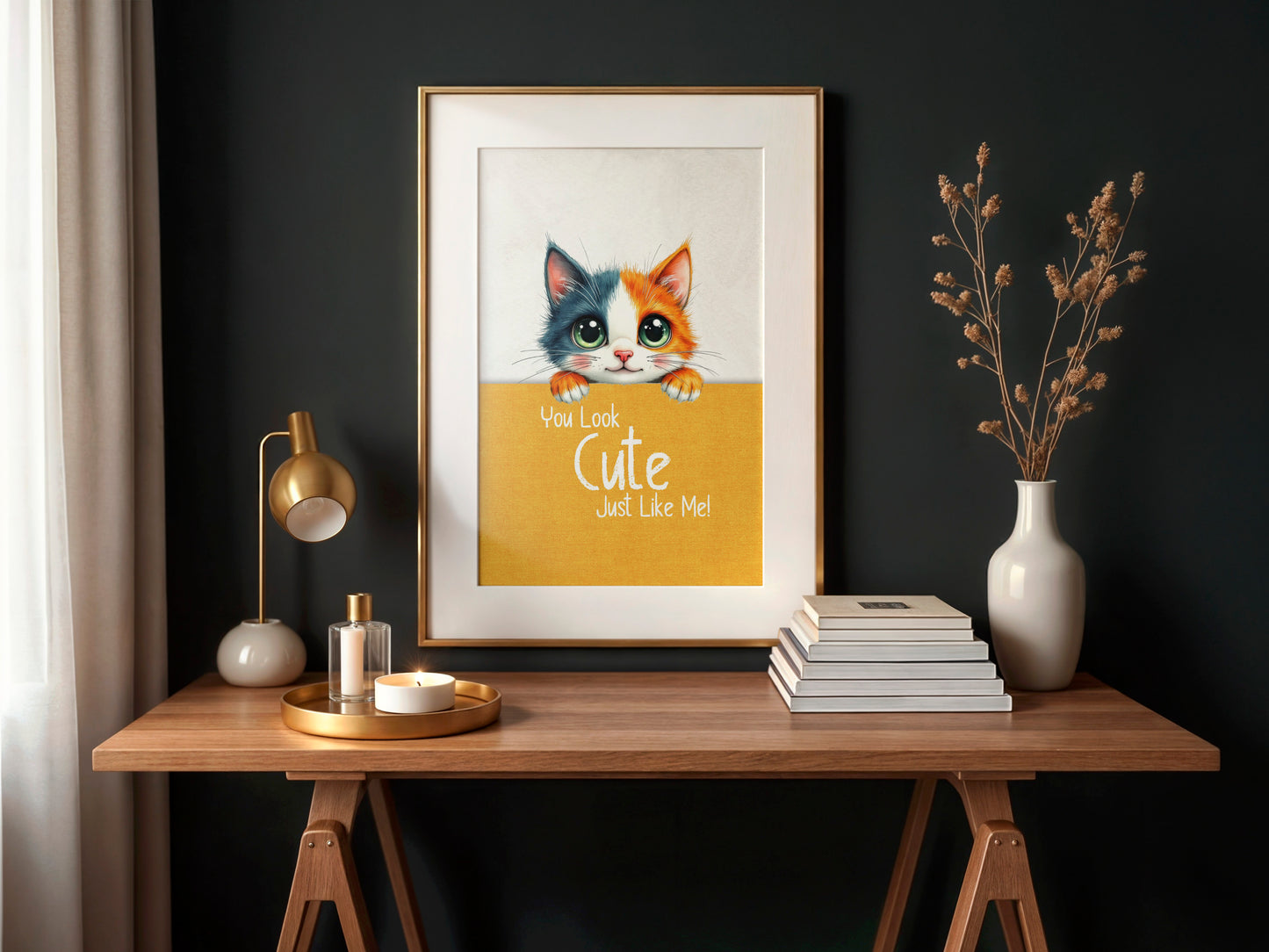 Cute Cat Wall Art with FREE Cute Puppies PDF Calendar | Cute Cat Wall Art 2x3 Ratio 300 dpi High-Resolution JPG format (Digital Download)
