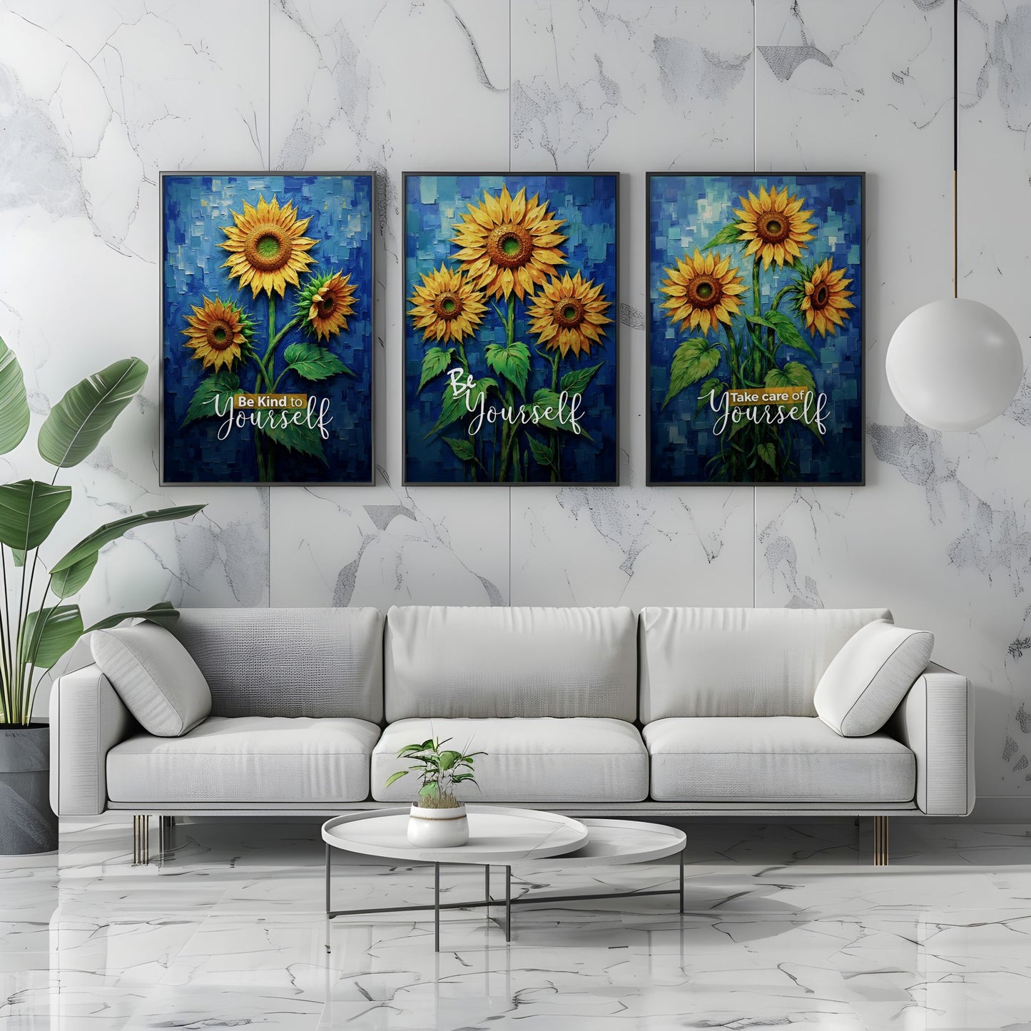 Sunflower Wall Art Digital Download | Motivational Quotes Prints | Inspirational Sunflower Painting for Home Office Decor