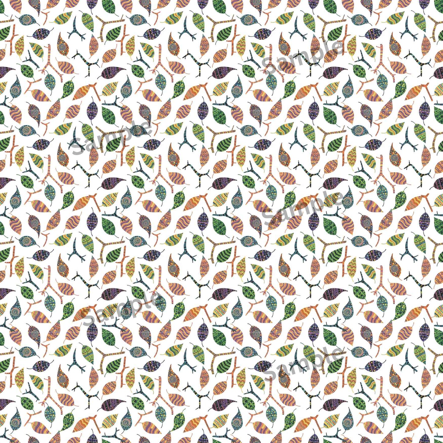20 Seamless Leaf & Twig Patterns | Colorful Botanical Digital Download | Printable Designs for Wallpaper, Wrapping Paper, Mugs & Crafts