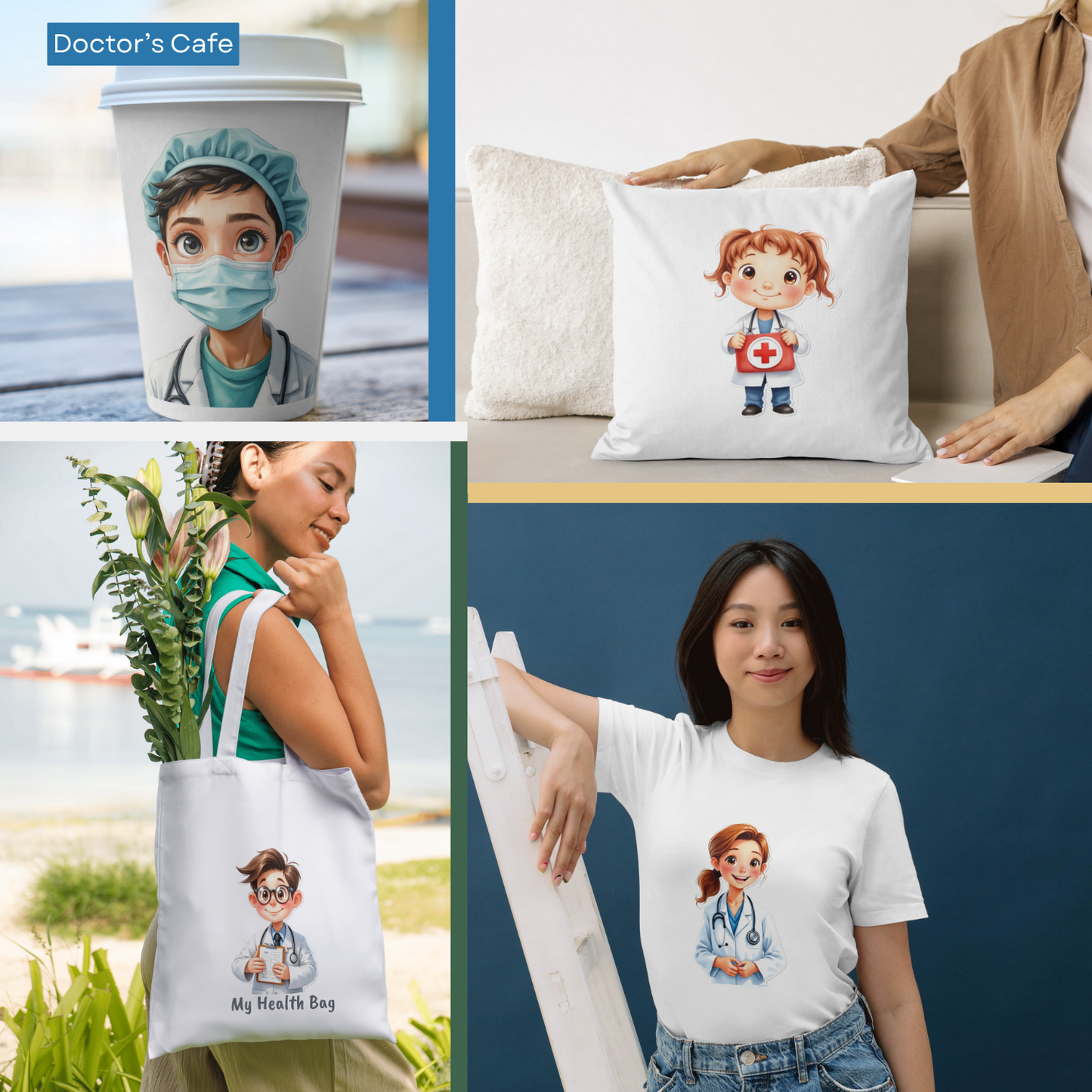 25 PNG Stickers | Cute Medical Clipart Digital Download | Whitecoat Kids Stickers for Crafts, Mugs, Tumblers, Phone Case, Wrapping