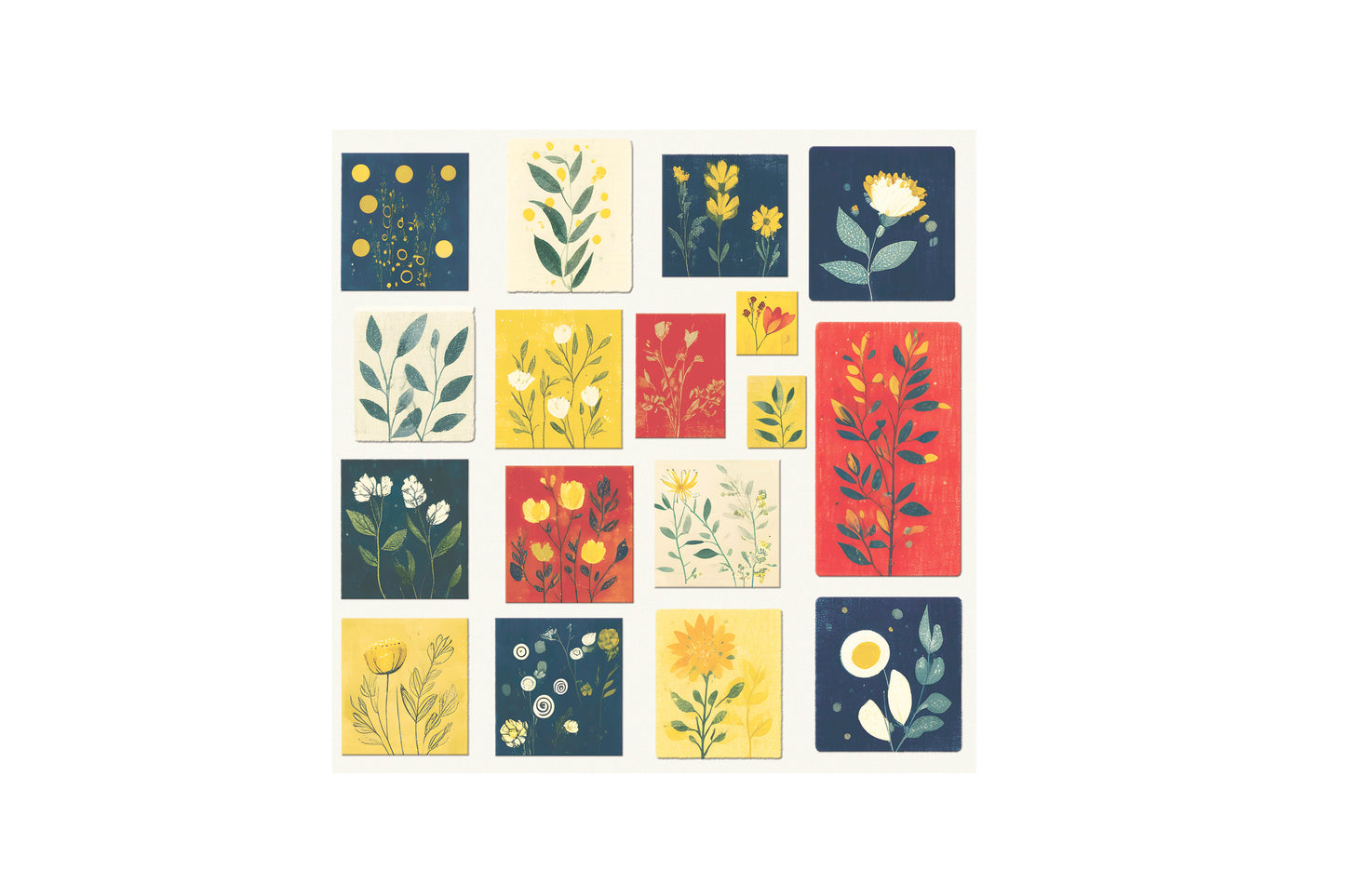 Flower Frame Wall Art & Seamless Pattern | Floral Digital Download | Printable Artwork for Home Decor & Crafts