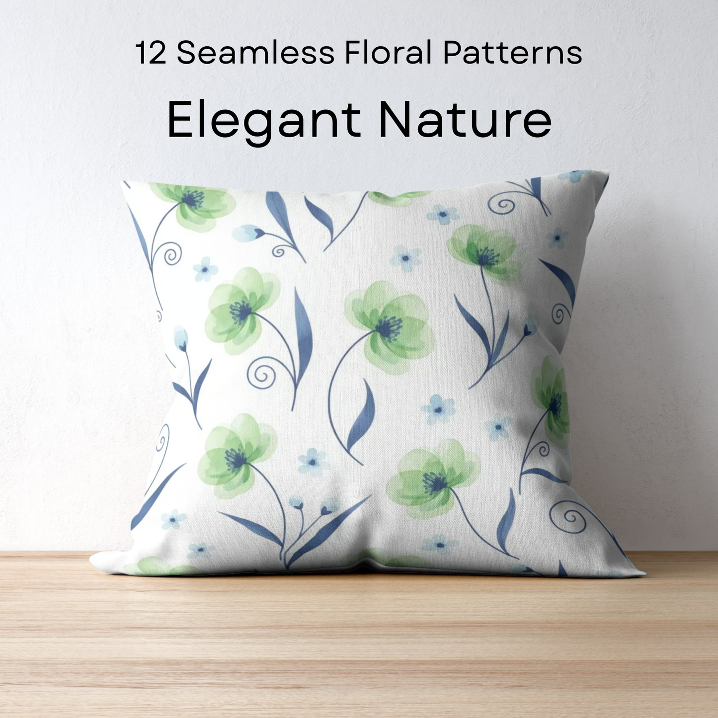 12 Seamless Floral Patterns | Digital Download Botanical Prints | Printable Designs for Wallpaper, Wrapping Paper, Mugs & Crafts