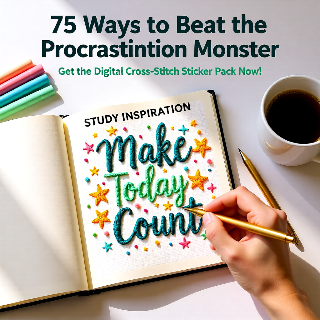 Stickers Study Motivation Quotes | 78 High Quality PNG Stickers Pack for DIY Projects | Digital Download