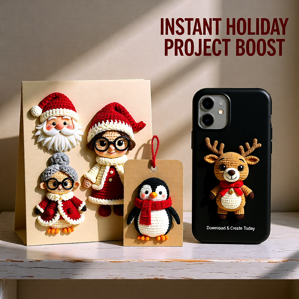 Crochet Stickers Seasons | High Quality 300dpi PNGs 1500x1500px (Digital Download)