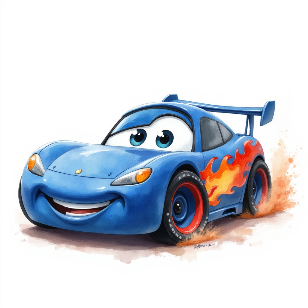 Cars - Printable 2026 Calendar | Watercolor Cars Cartoon Clipart | Monthly Wall Art | PDF + 13 JPEG Files