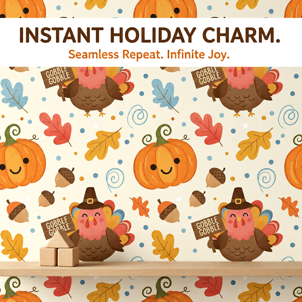 26 Thanksgiving Seamless Patterns (Digital Download)