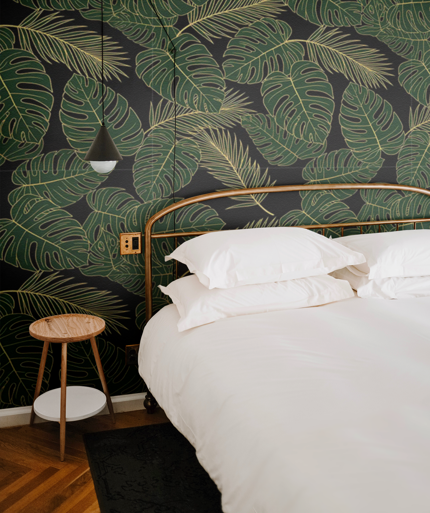 Luxury Monstera Seamless Pattern | Emerald Green & Gold Foil Tropical Leaves | Digital Download for Wallpaper, Fabric, Gifts