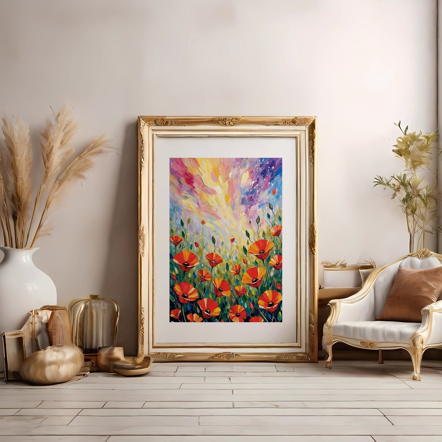 Bundle of 10 Wild Poppy Flower Oil Paintings | Digital Download Wall Art | Large 24x36 inch 300 DPI Prints for Living Room, Bedroom, Kitchen, Office Decor