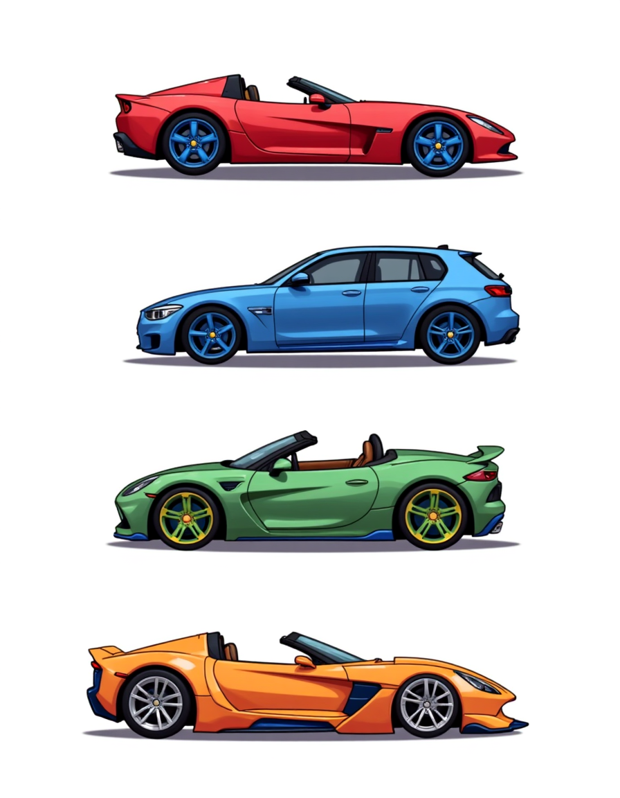 Cars Stickers PNG Pack with Bonus HD 4 JPEGs - Digital Download