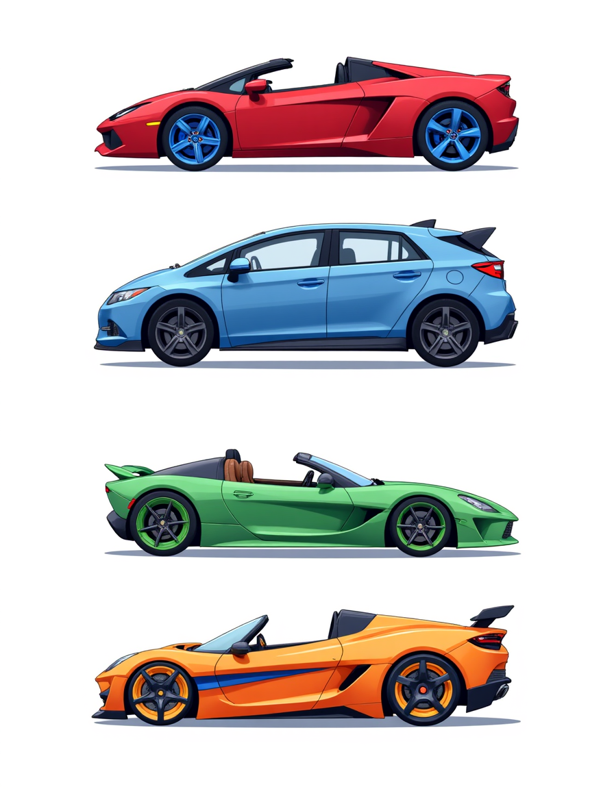 Cars Stickers PNG Pack with Bonus HD 4 JPEGs - Digital Download