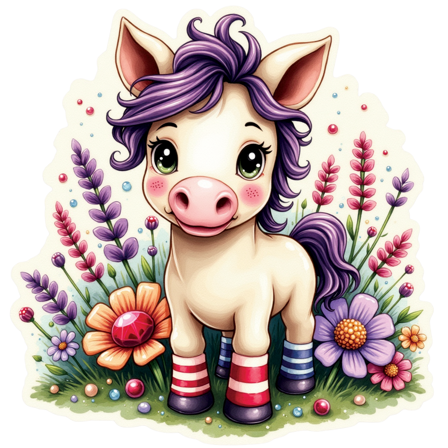 Cute Horse Sticker Pack – 65 PNG Horse Stickers + Free 17 Puppy Stickers (Digital Download)