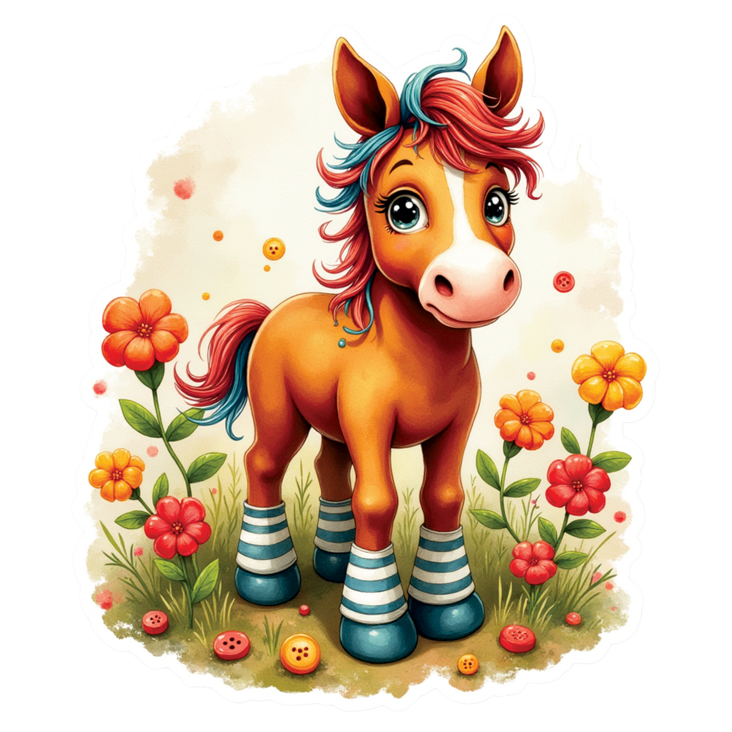 Cute Horse Sticker Pack – 65 PNG Horse Stickers + Free 17 Puppy Stickers (Digital Download)