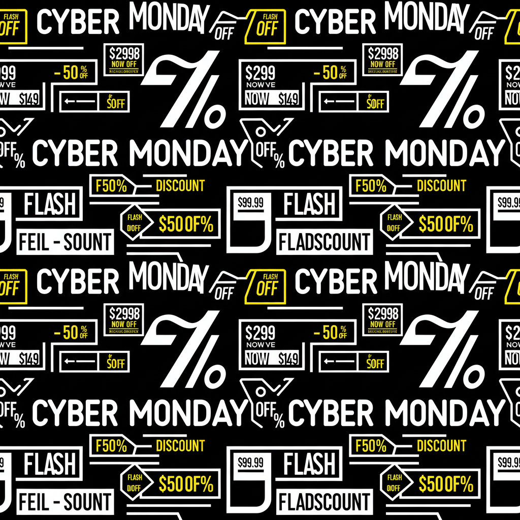 32 Cyber Monday Themed Seamless Patterns (Digital Download)