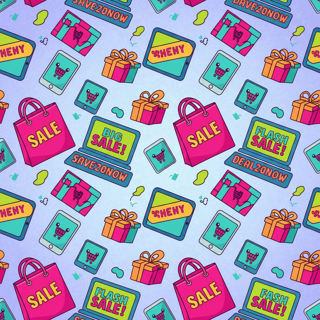 32 Cyber Monday Themed Seamless Patterns (Digital Download)