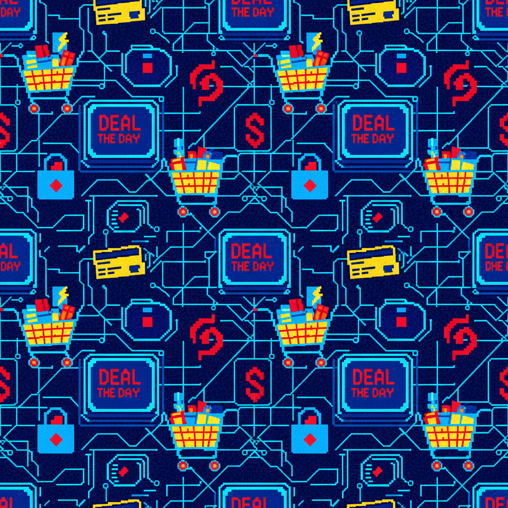 32 Cyber Monday Themed Seamless Patterns (Digital Download)
