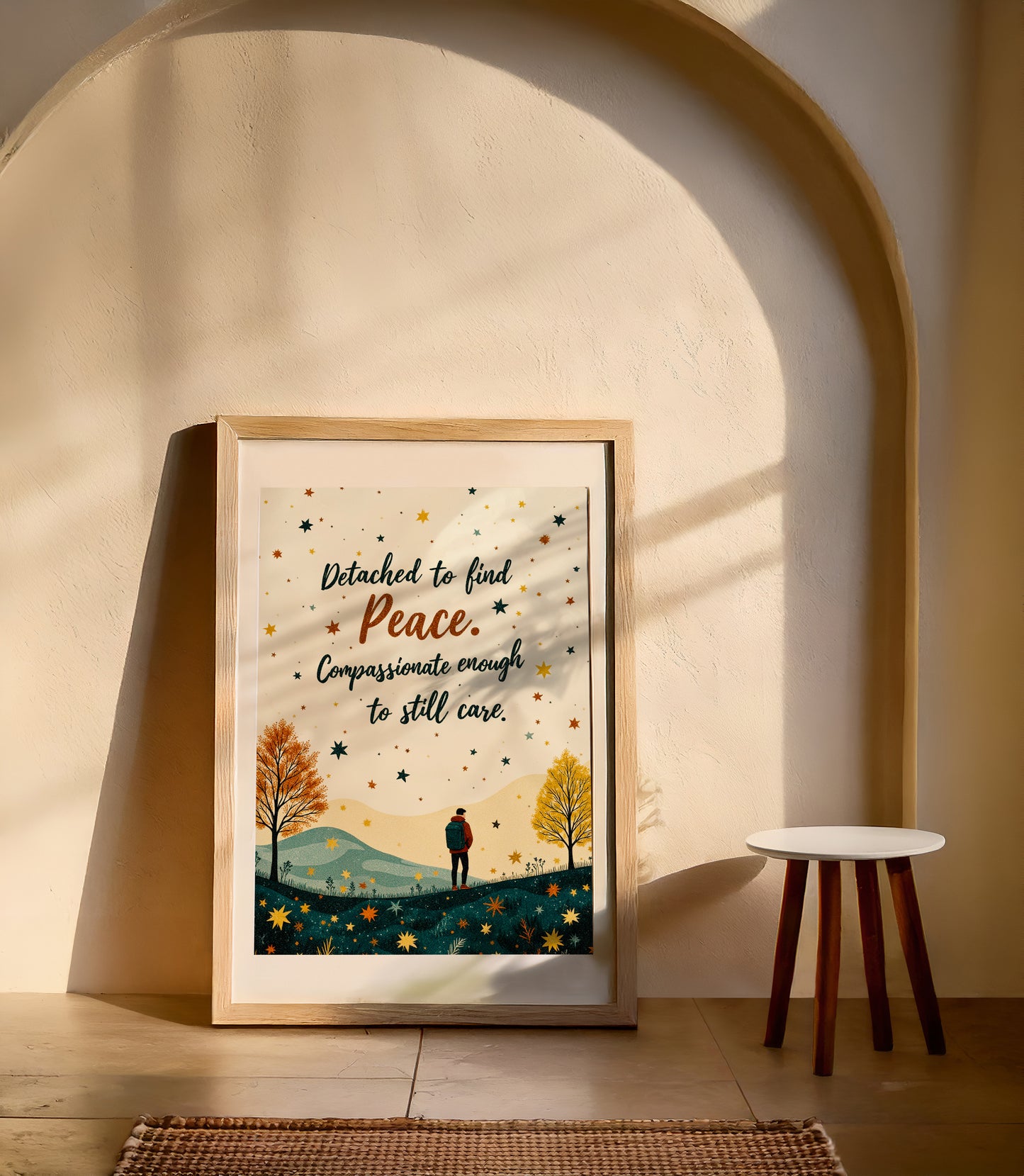 Self Care Quote Wall Art with FREE 2026 CALENDAR | Printable Reminder Art | Digital Download | Cozy Home Decor