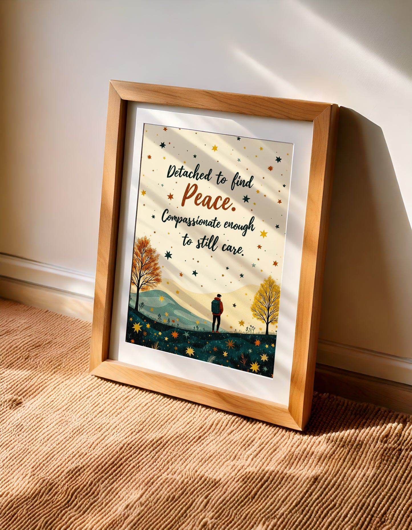 Self Care Quote Wall Art with FREE 2026 CALENDAR | Printable Reminder Art | Digital Download | Cozy Home Decor